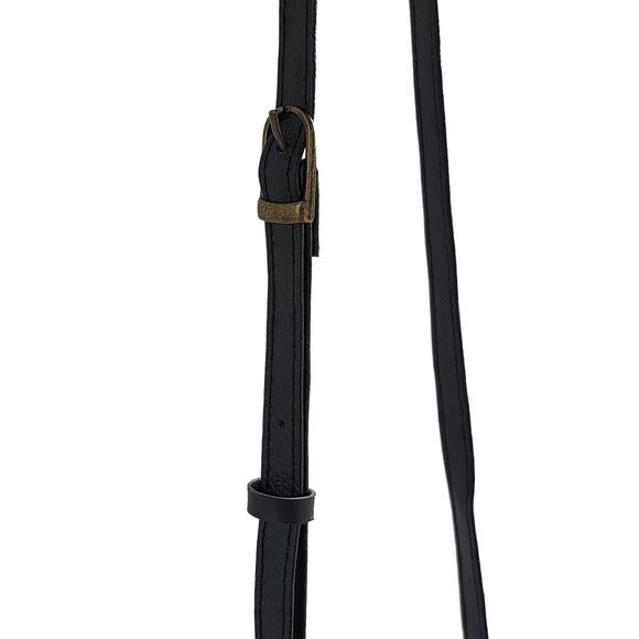 Day of the Dead Black Leather Skull Crossbody Bag Gold Studs Festival Goth NEW - Picture 8 of 11